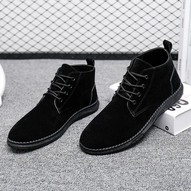 Men's shoes 2025 new autumn high top shoes men's shoes British men's casual shoes leather shoes Korean version men's shoes