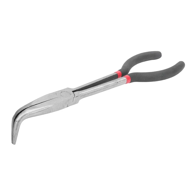 A50I Needle Pliers 11 Inch 90 Degree Curved Nose Pliers Steel High Temperature Hardened Pliers Hand Tool