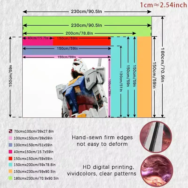 1 шт., гобелен с роботом в стиле Gundam EFSF WB, красочные панели, настенное искусство, деревянный фон для стола, гобелен для спальни, гостиной, офиса