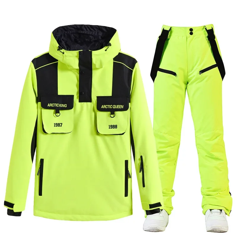 

New Men Women's Ski Suits Windproof Thickened Outdoor Sports Snowboarding Suits Breathable Thermal Winter Skiing Clothing Sets