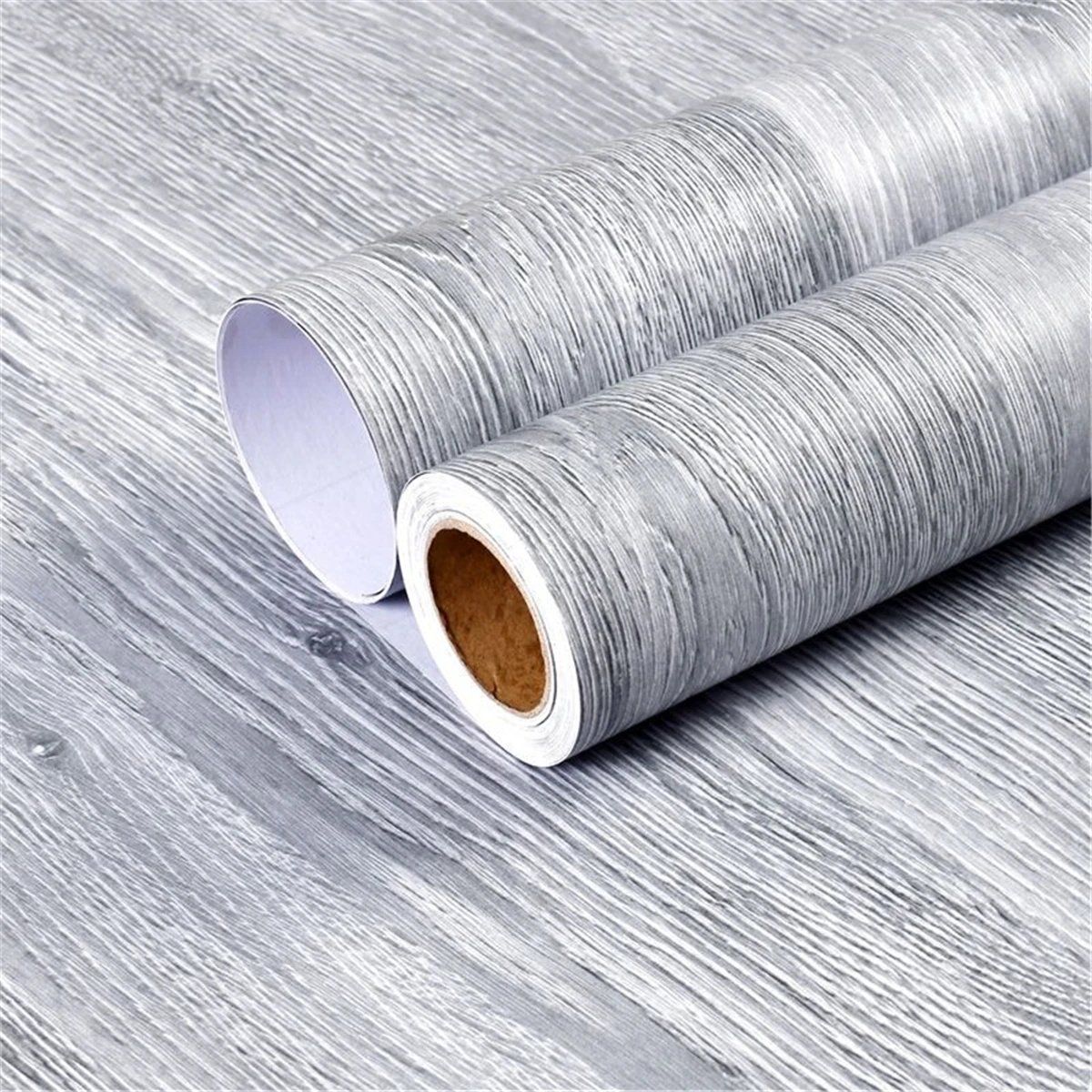 Grey Wood Grain Self‑Adhesive Contact Paper Peel Stick Waterproof Vinyl Film for Cabinet Table Door Home Furniture Decoration