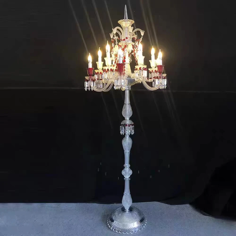 Luxury European Style Villa Hotel Living Room Crystal Floor Lamp Modern Simple Study Room Bedroom Bedside Floor Light Decoration