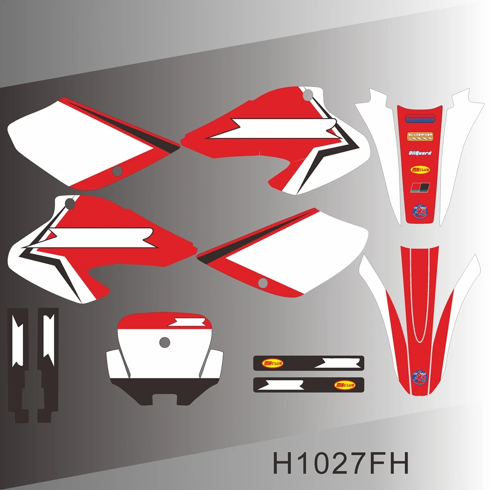Calcomanías Gráficas para Motocicleta HONDA XR80 XR 80 XR100 XR 100 2001 2002 2003, Diseño de Fondo H1027FH