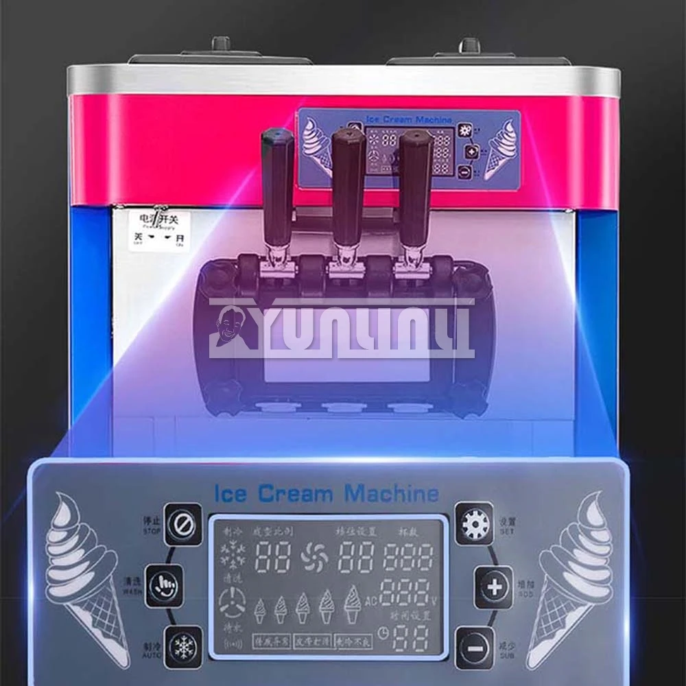 Электрическая машина для мороженого, коммерческая автоматическая машина для мягкого мороженого Maquina De Helados Caseros, настольная машина с тремя вкусами