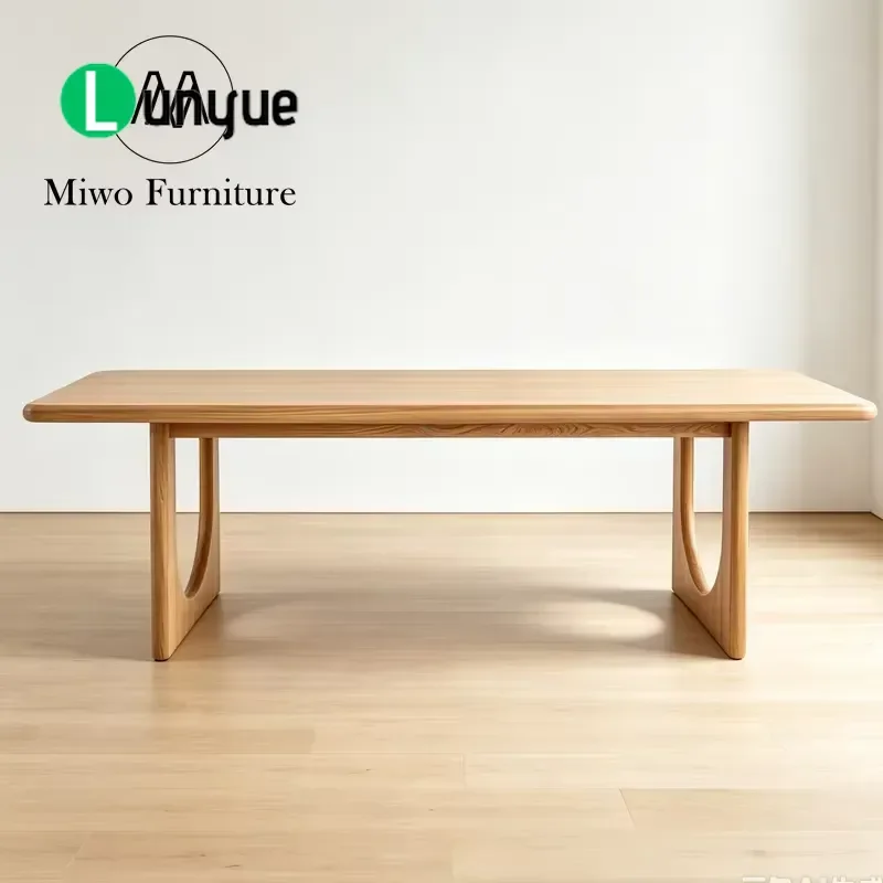Modern Luxury Oval Oak Dining Table for 6-8 People Nordic Style Rectangular Solid Wood Dinner Table for Restaurant Home