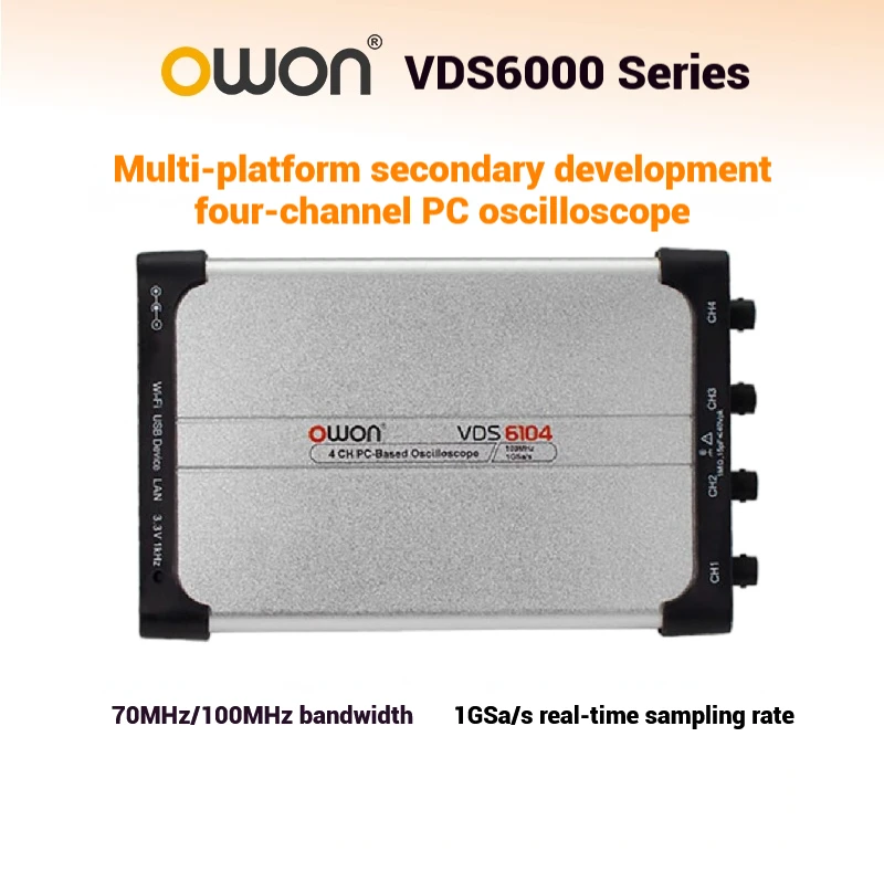 OWON Lilip VDS6102A/6104A/VDS6074 التطوير الثانوي لراسم الذبذبات الرقمي الافتراضي بأربع قنوات