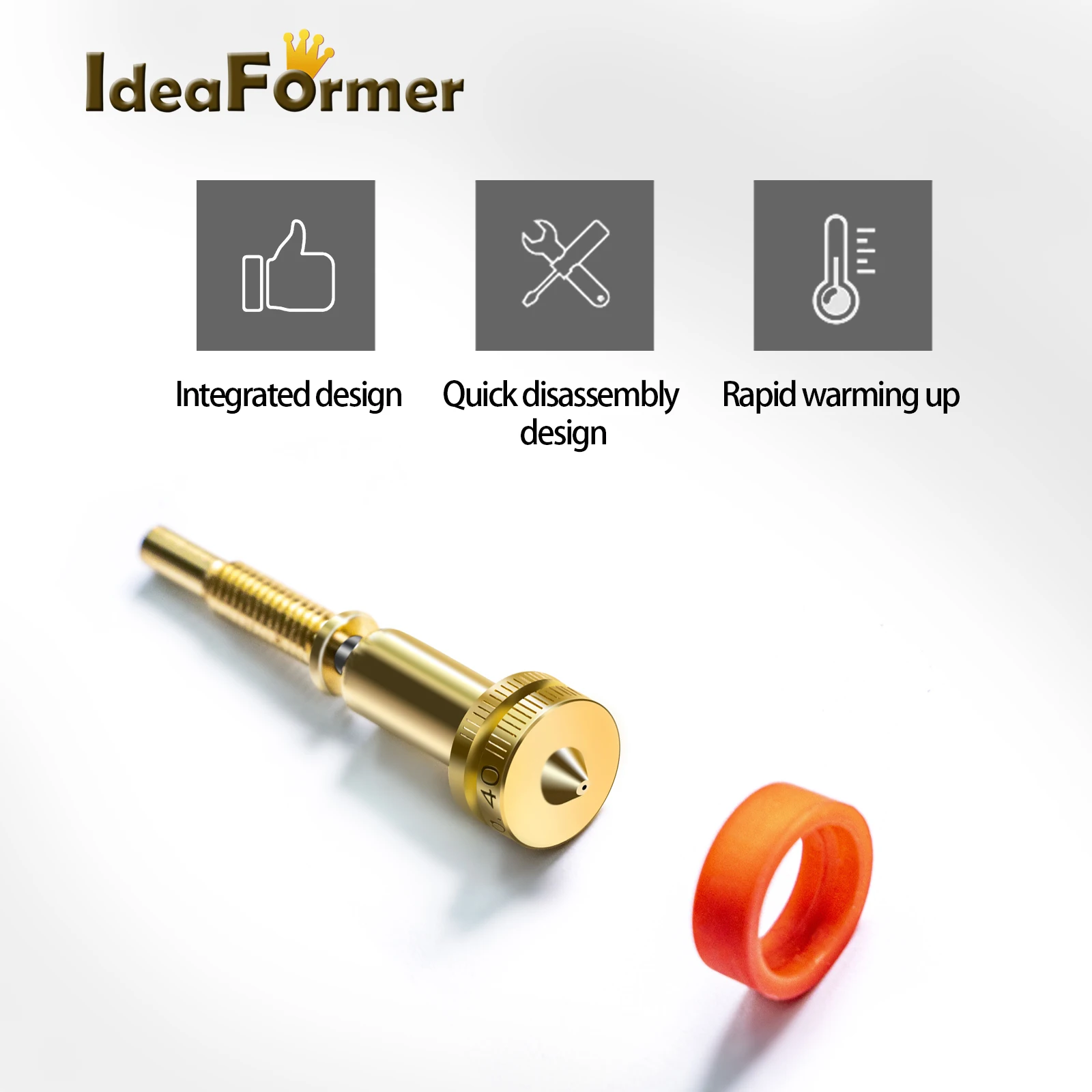 

1pcs For E3D Revo Hotend Extruder 0.4mm Ceramic Hotend All-in-one Nozzles Heatbreak Brass Titanium Nozzle 3d Printer Parts