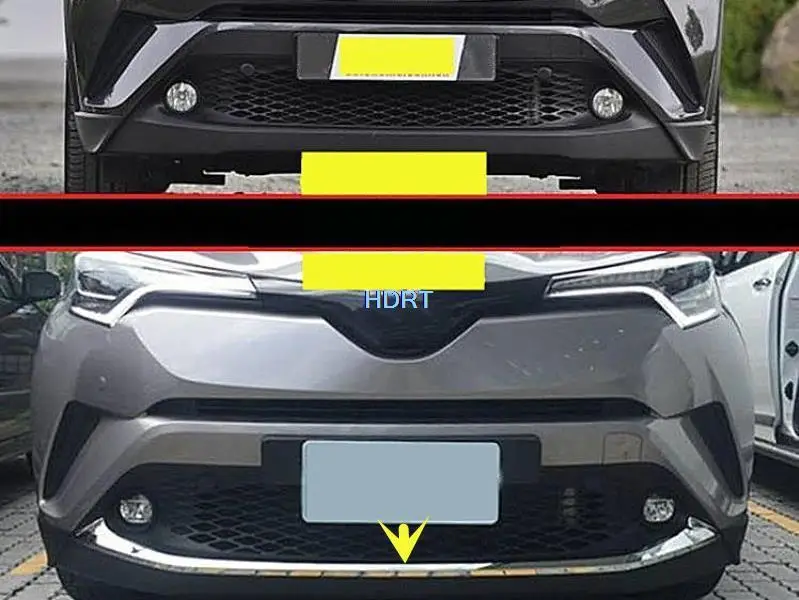 

Fit For Toyota CHR C-HR 2016-2019 Front Bumper Cover Trim Moulding Decoration Bar Strip Car Accessories Exterior Sticker Style