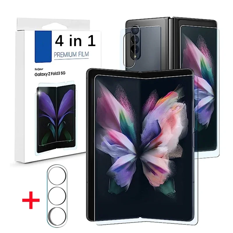 For Samsung Galaxy Z Fold 6 5 4 Hydrogel Film Front Back Screen Protector Tempered Glass Camera Lens Film for ZFold6 Fold4 Fold3