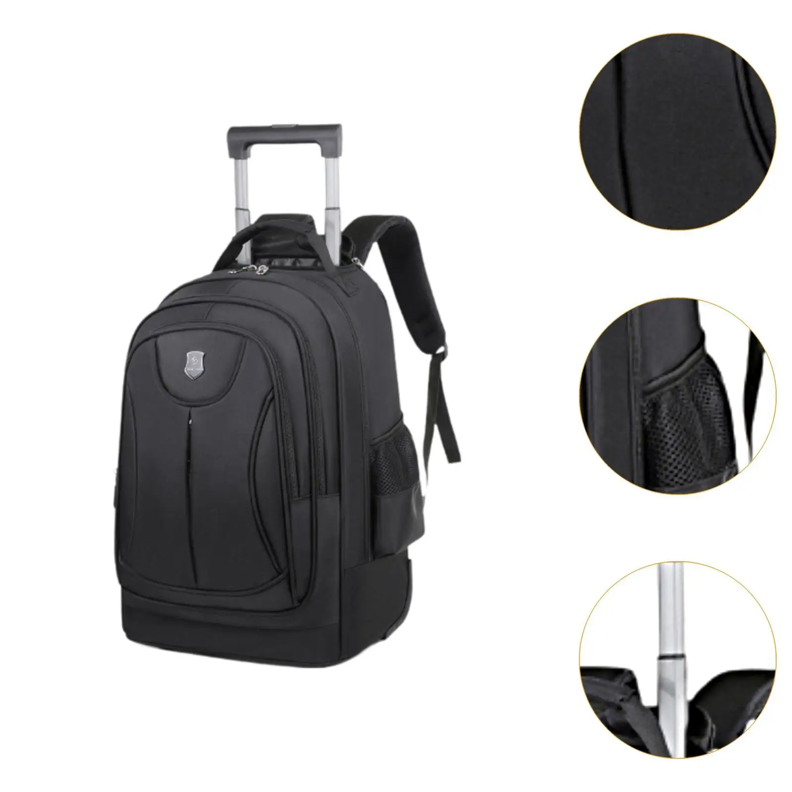 Rolling Backpack with Trolley Business Backpack Hidden Lever Water Resistant Suitcase Bag for Camping Business Travel Overnight