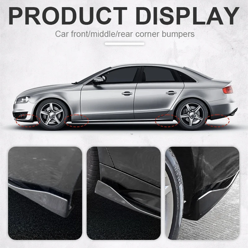 Promotion 1 Pair Universal 47cm Rear Bumper Spoiler Diffuser Car Styling Rear Lip Wrap Angle Splitters Car Accsesories