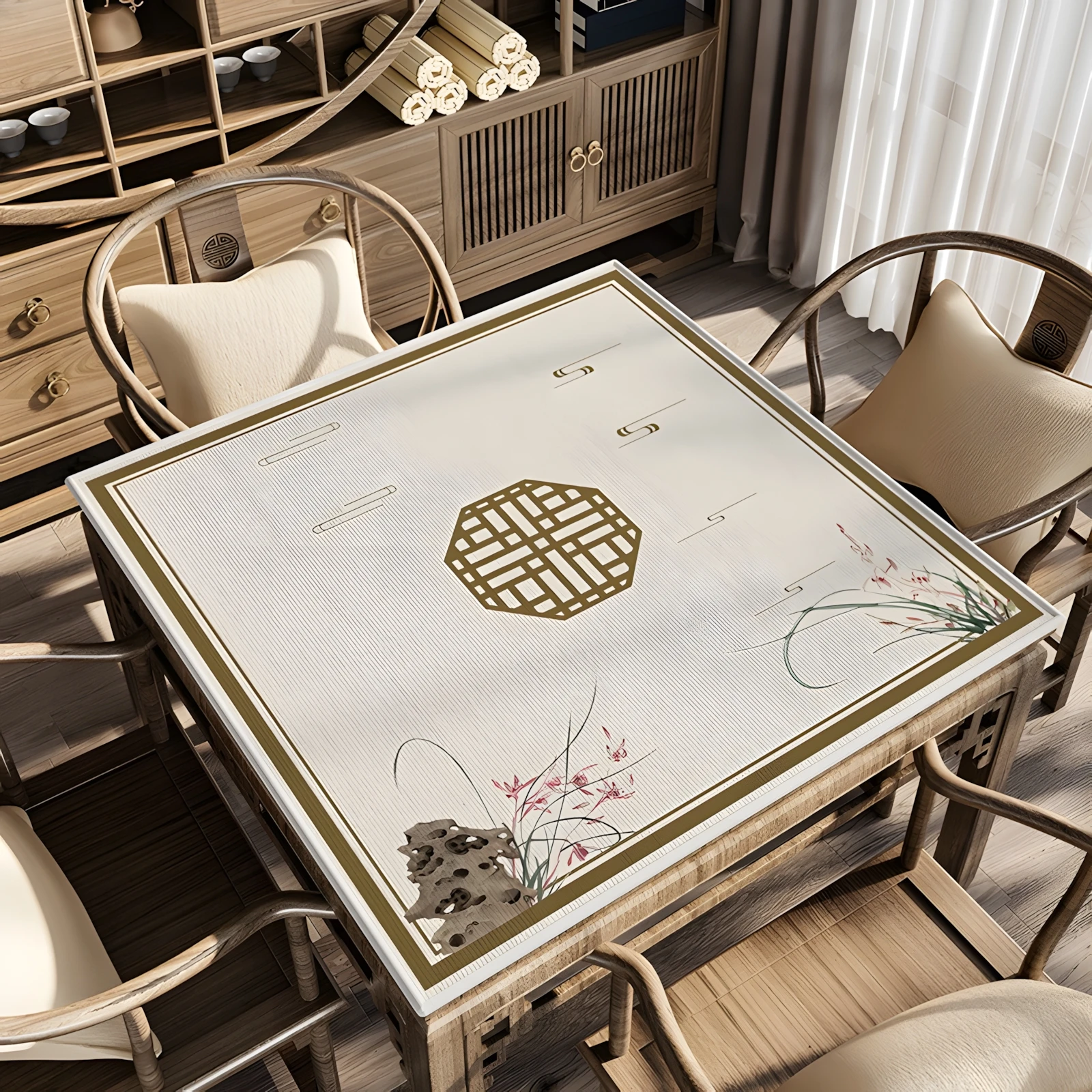 Большой резиновый настольный коврик специального дизайна 60/70/80 см для игры в маджонг, многопользовательские игры, бесшумный и противоскользящий настольный коврик для маджонга Большой резиновый настольный коврик специального дизайна 60/70/80 см для игры в маджонг, многопользовательские игры, бесшумный и противоскользящий настольный коврик для маджонга