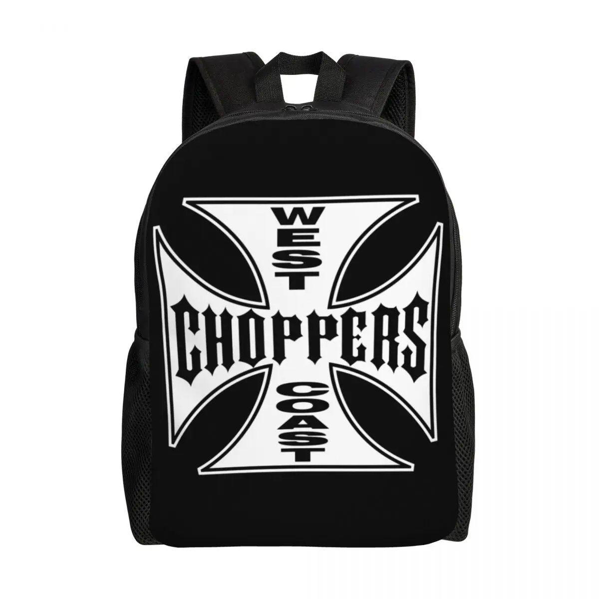 Personalized West Coast Iron Cross Choppers Backpack Men Women Casual Bookbag for College School Bags