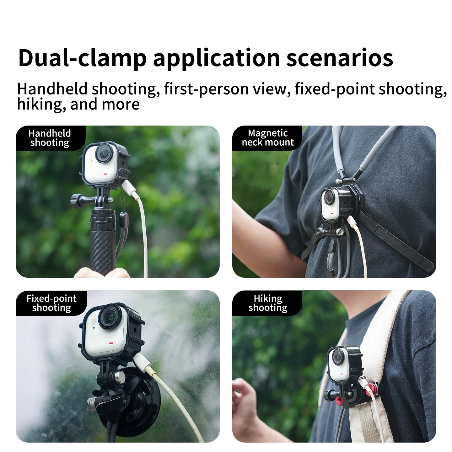 Für Insta360 GO Ultra Action-Kamera: Flexibler Erweiterungsriemenhalter mit Ladeanschluss für Fahrrad, Motorrad, Outdoor, POV, Vlog – Detail 11