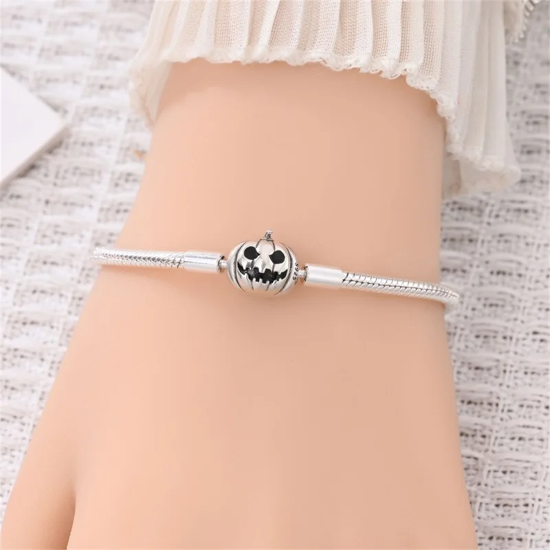 Neues 925 Sterling Silber 17-20CM Leuchtendes Kürbisketten-Armband für Damen, Modischer Exquisiter Schmuck, Weihnachts- und Jubiläumsgeschenke – Detail 5