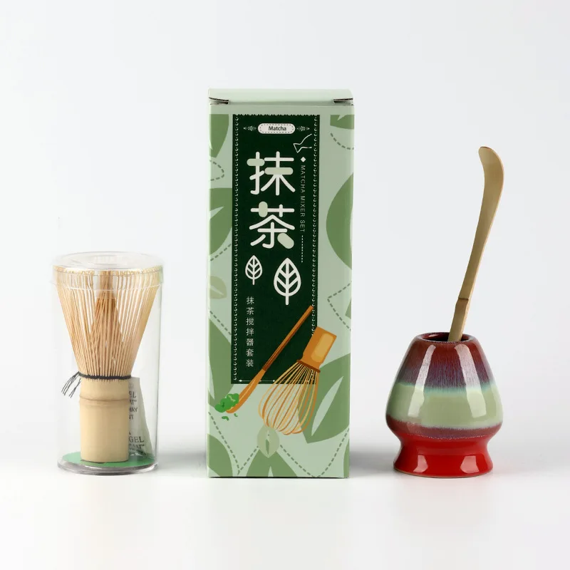 3 PCS Premium Bamboo Matcha Whisk Kit Hundred Prongs Chasen Scoop Japanese Traditional Tea Making Household Matcha Tools