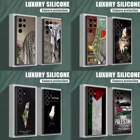 P-Palestine-es-F-Flag Phone Case For Samsung S25,S24,S23,S22,S21,S20,S10,Ultra,Plus,Lite,FE,Soft Silicone Black Cover