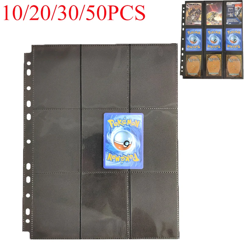 

10/20/30/50PCS 11 Holes 3-ring 9 Pockets Double-sided Loose-leaf Album for Collecting and Organizing All Kinds of Game Cards