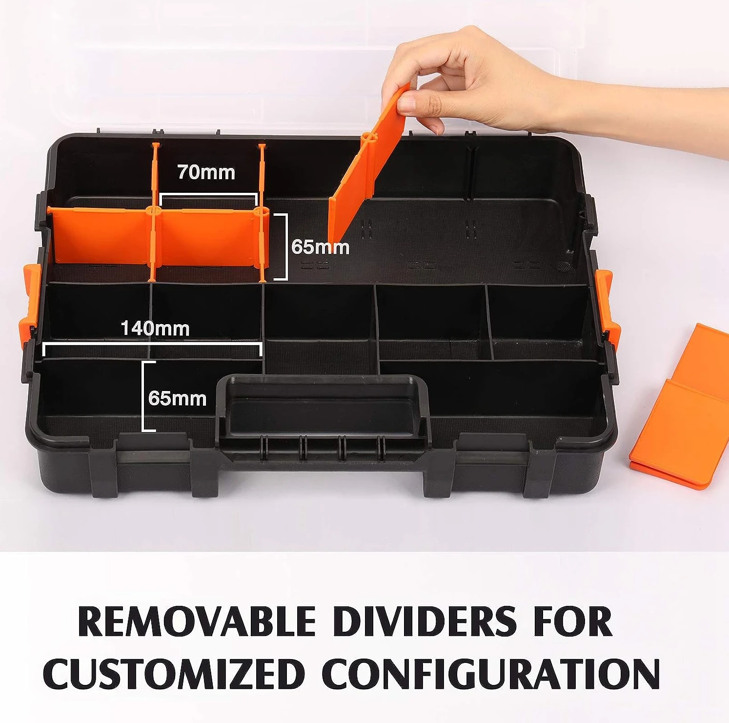 Stackable Tool Box Portable Parts Box Hardware Tool Storage Case Multi-grid Plastic Tool Case Electronic Component Toolbox