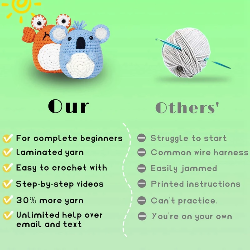 Beginner Crochet Kit Crochet Kits For Kids And Adults Acrylic For Beginners With Step-By-Step Video Tutorials