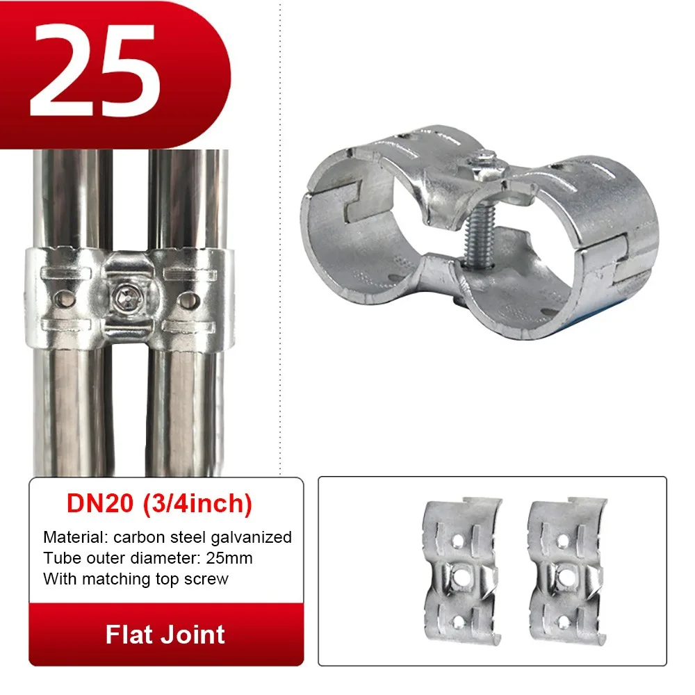 

1Pcs Durable Carbon Steel Galvanized Pipe Joint Round 20/25/32mm Rod Support Rack Tube Connector Furniture Hardware