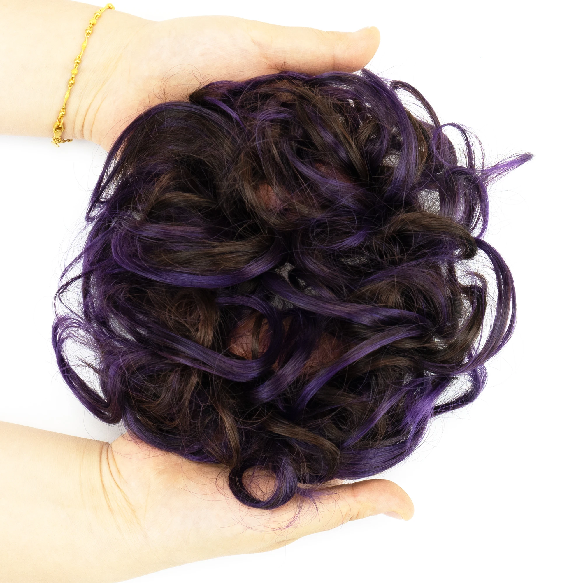 كعكة فوضوية اصطناعية بألوان قوس قزح ، ربطة شعر أوبدو ، ربطة شعر مرنة ، قطع شعر مجعدة ، ربطة رأس للأطفال والنساء ، 2 *