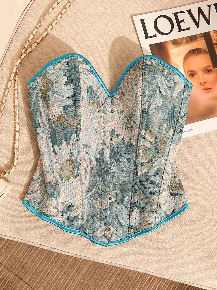 

Palace retro oil painting corset, Renaissance corset, French elegant and fashionable jacquard corset.