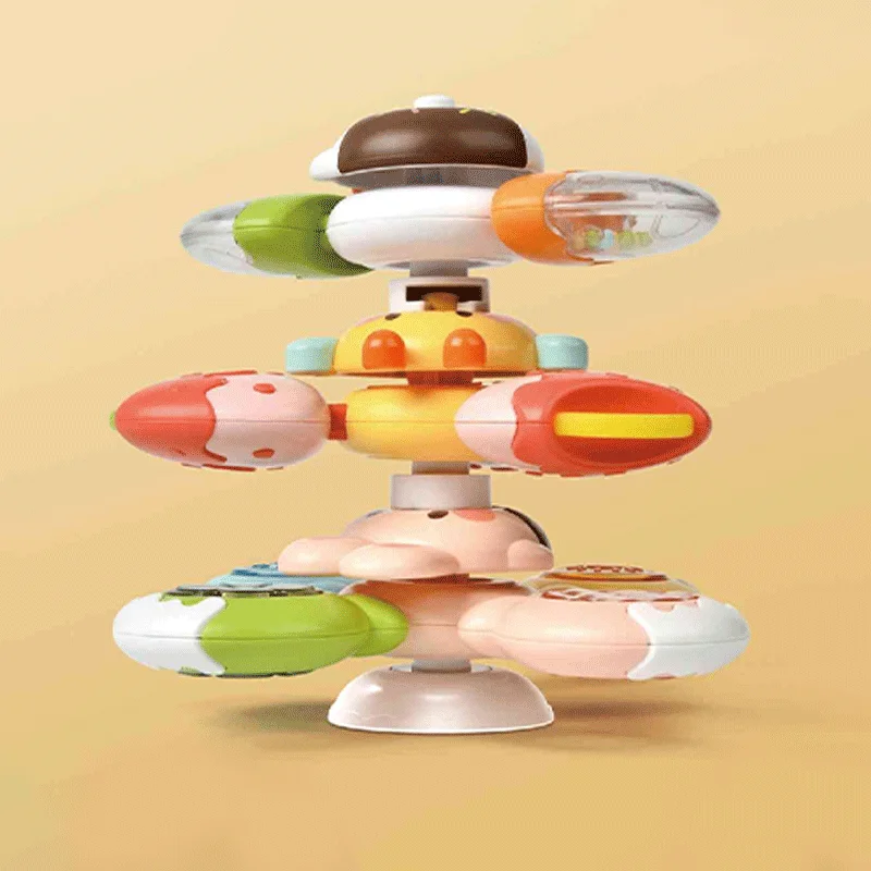 Ensemble de jouets rotatifs à ventouse en silicone pour bébé, bonbons rotatifs et empilables, sucettes détachables, jeux divers, cadeau exquis
