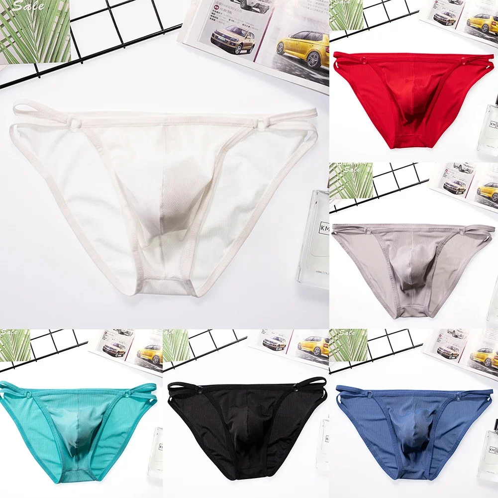 

For Everyday Wear Bulge Pouch Underwear Sexy Mens Bikini All Season Suitable Breathable Material Polyester Fabric