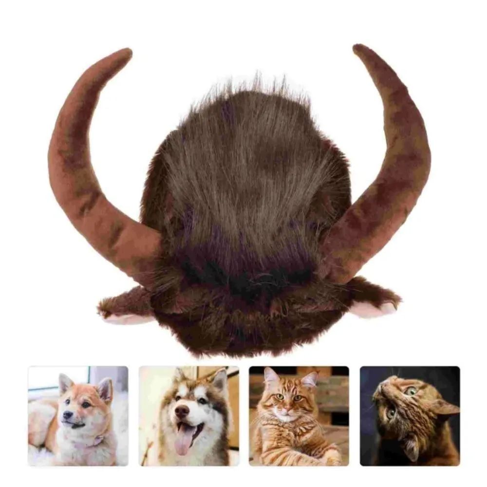 Funny Adjustable Pet Horn Headgear Dog Cat Cute Pet Wig Headgear Dress Up Pet Supplies Pet Hat Headwear Wig For Cosplay Party