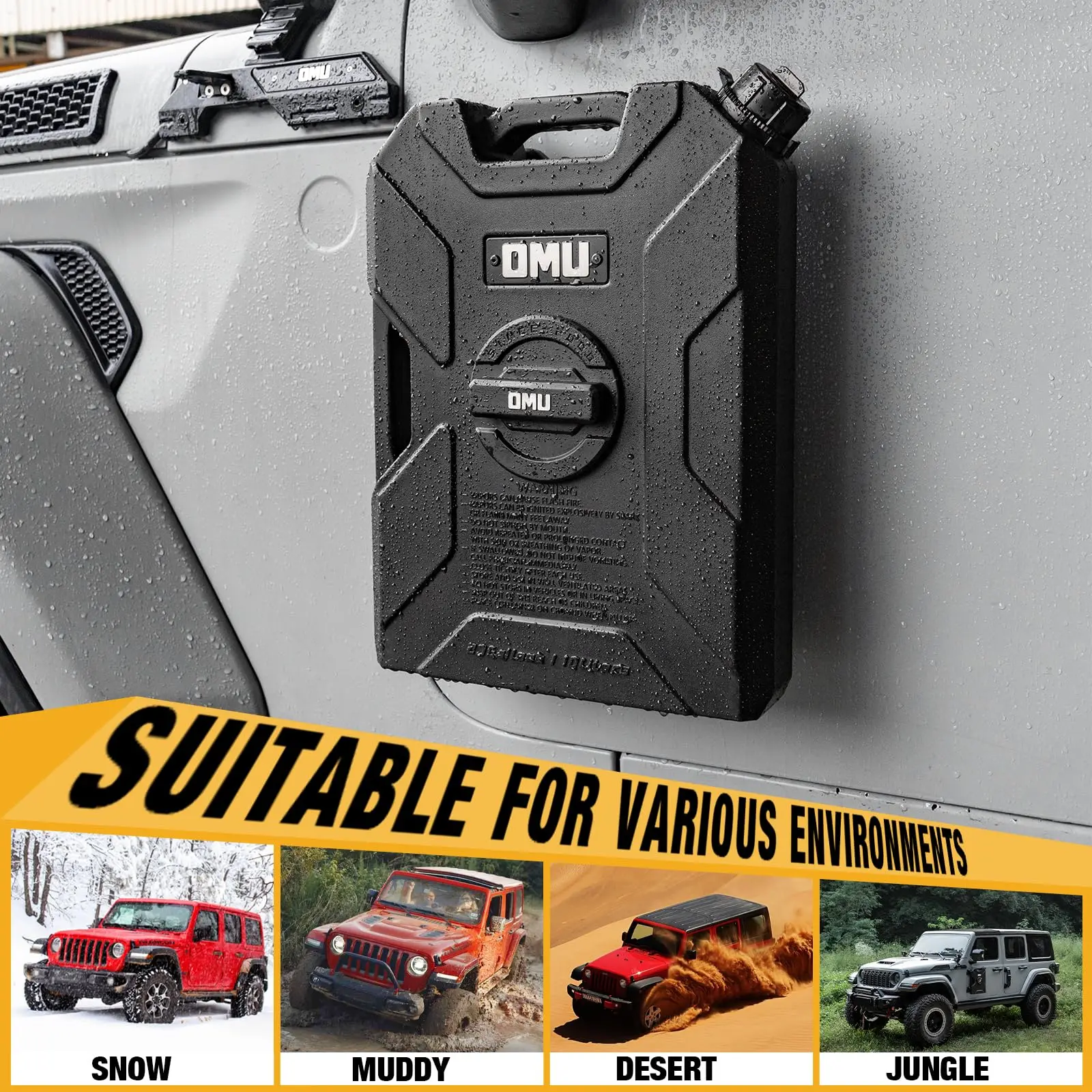 OMU 10L حاوية مفصلات الباب ومجموعة تثبيت لـ 2007-2024 جيب رانجلر JK JL JT لوحة دعم مع صنبور علبة تخزين المياه الاحتياطية #2
