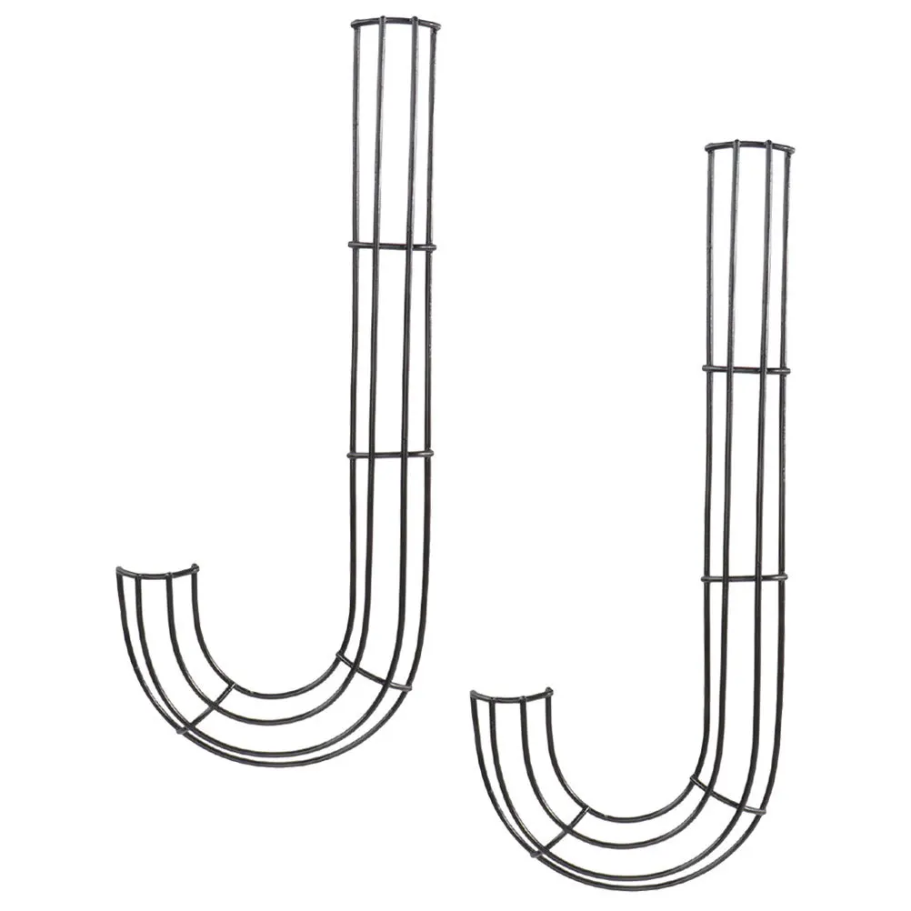 

2pcs Iron Wreath Frame Candy Cane Metal Wire Ring For Christmas Diy Garland Craft Decor Xmas Party Outdoor Garden Use