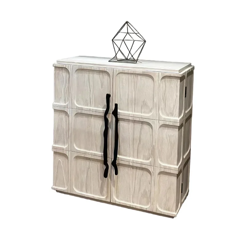

Wabi Sandy Wind Solid Wood Bucket Cabinet Living Room Storage Cabinet Designer Hotel Homestay Decoration Cabinet