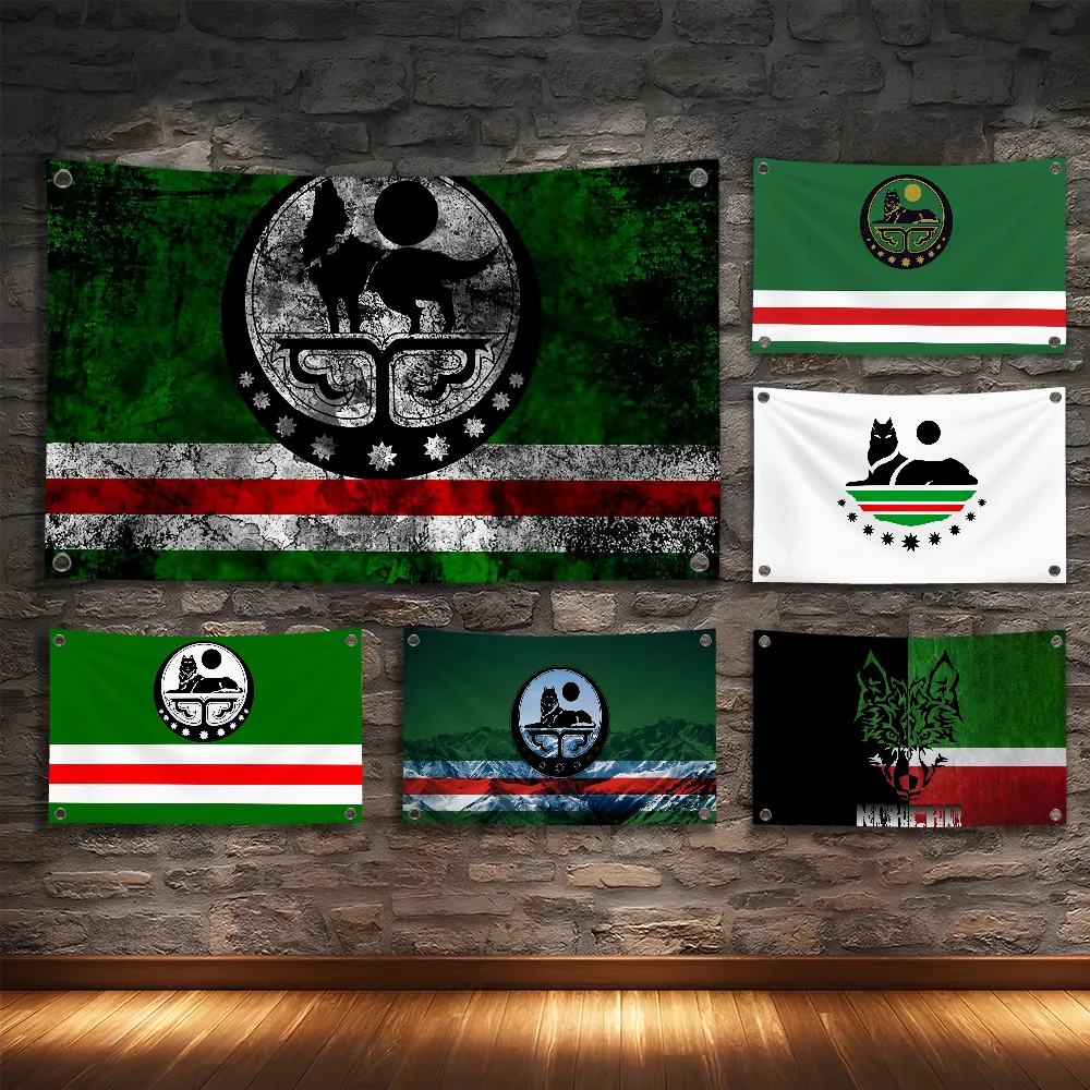 

Chechen Republic Logo Map Flag Room Bedroom Home&Outdoor Wall Hanging Concert Printed Background Decoration Art Banner