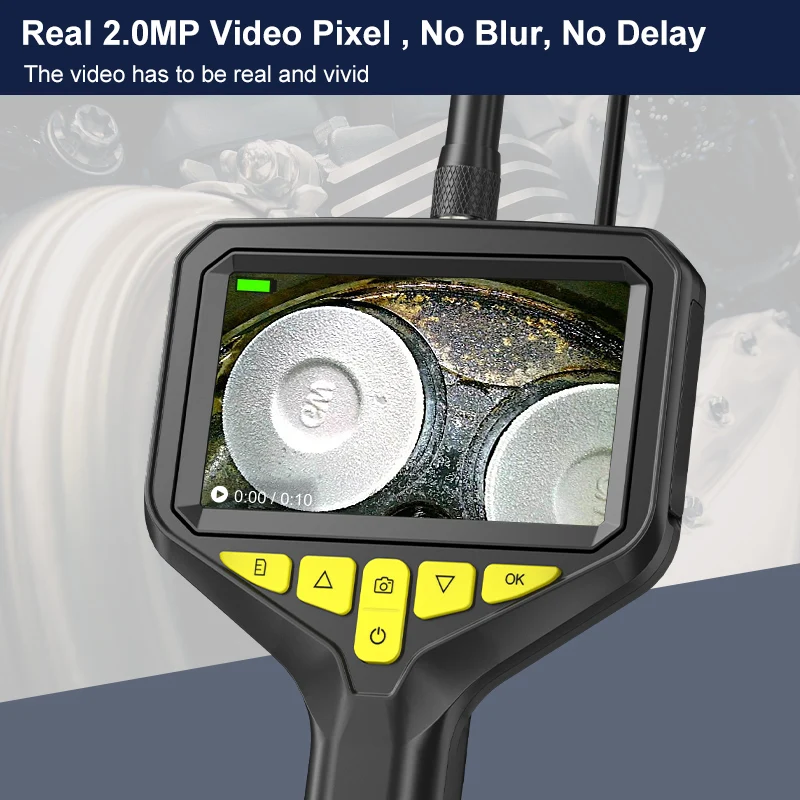 4.3 Inch Screen Endoscope Camera HD1080P 8MM Lens Aviation Connection Car Inspection Borescope Removable Battery Record Video