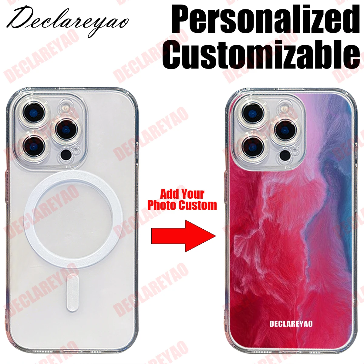 Personalized DIY Name Photo Custom TPU Clear For MagSafe Soft Case For iPhone 17 Air 16 Pro 16e 15 Plus 14 13 12 Mini 11 X Cover