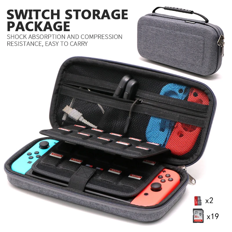 Bolsa de armazenamento para nintend switch, confortável, grande, características de armazenamento, durável, com zíper, sensação agradável ao toque, durável