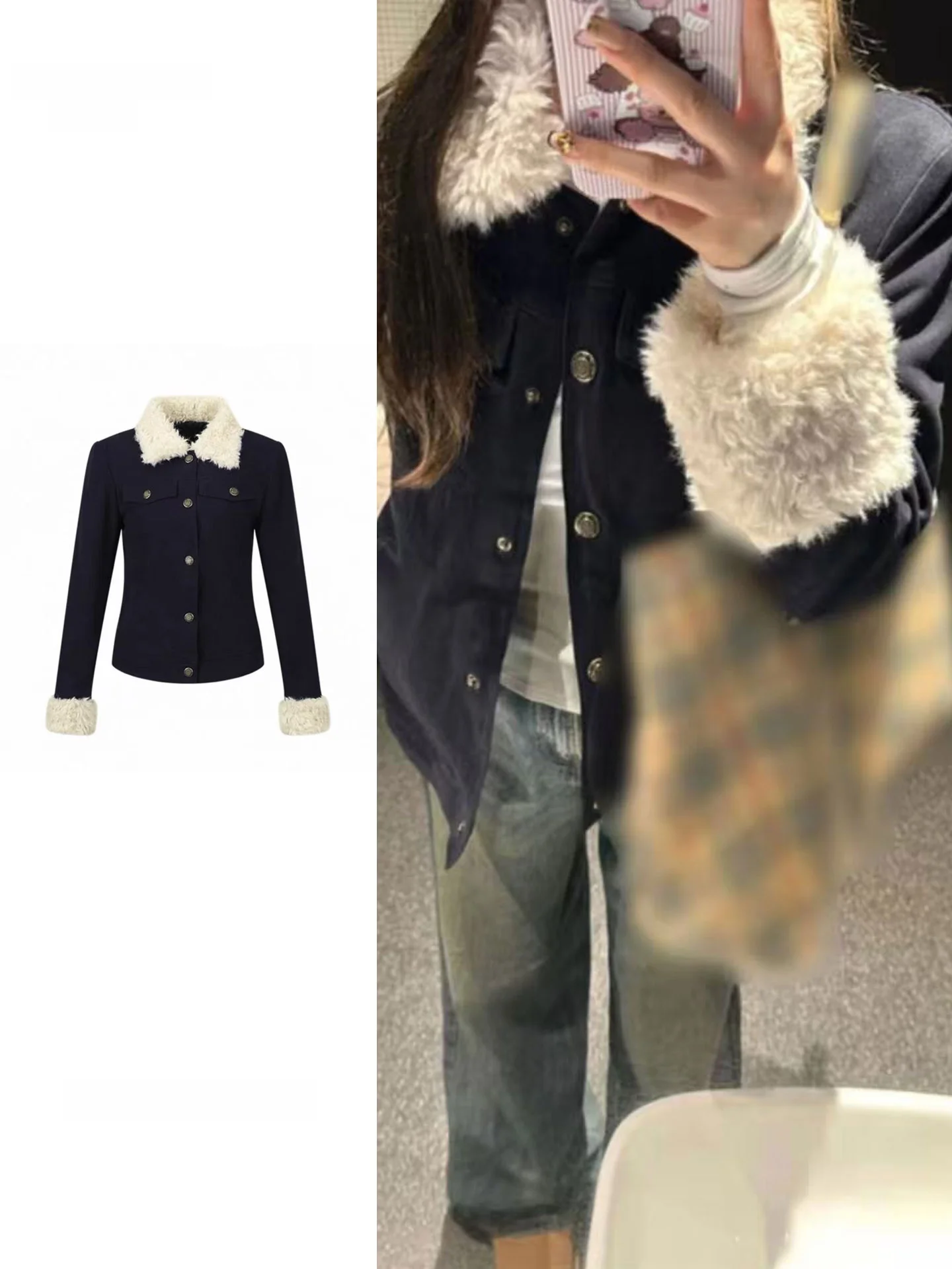 

Slimming Short Quilted Jacket Women's Fashion Fall Winter New Design Sense Fur Collar Cotton Lined Casual Warm Top