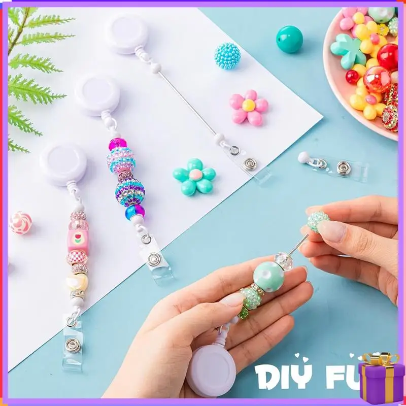 

Advanced Retractable Clips Holder For Beads 20 ID Name Beaded Badge Reel 20 Resealable Pouch Bag 20 Thank You Cards