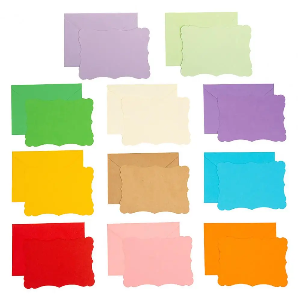 Handwritten Note Cards for Gifts Stationery Supplies for Wedding Invitations 50 Sets Wavy Edge Envelope Card Set for Invitations