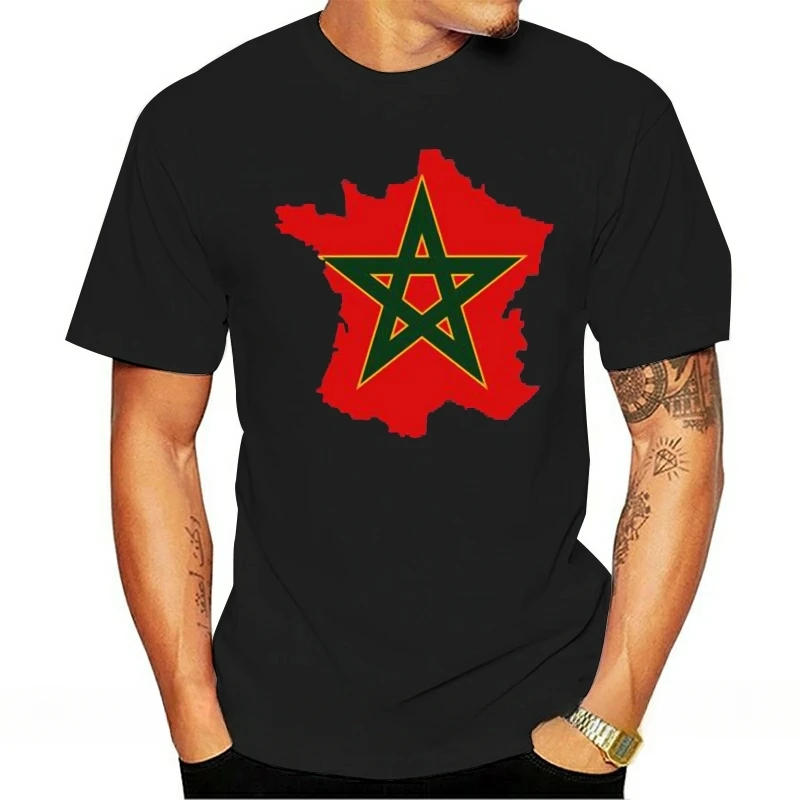 fashion T Shirt France Morocco Maroc t shirt boy Short Sleeve Humor hilarious mens black Natural graphic men clothing streetwear