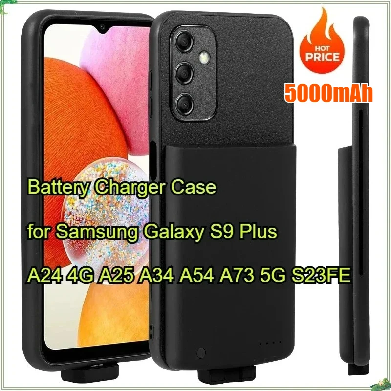 Smart Battery Charger Case for Samsung Galaxy S9 Plus A24 4G A54 A73 A34 A25 5G S23FE Power Bank External Battery Charging Cover