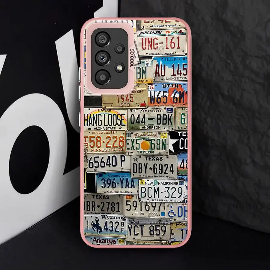 حافظة لهاتف سامسونج لهاتف جالاكسي A24 A16 A34 A13 A25 A14 A17 A23 A15 A12 A32 أرقام لوحة ترخيص مختلفة