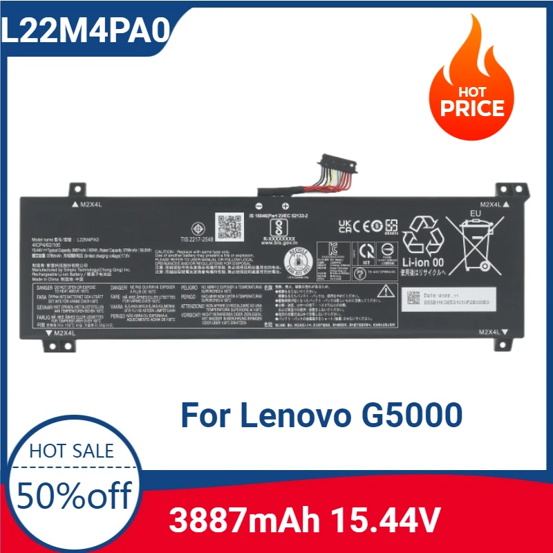 

L22M4PA0 L22X4PA0 Laptop Battery For Lenovo G5000 LOQ 15APH8/15IRH8/16APH8/16IRH8 L22B4PA0 L22D4PA0 Legion Slim 5 16APH8/16IRH8