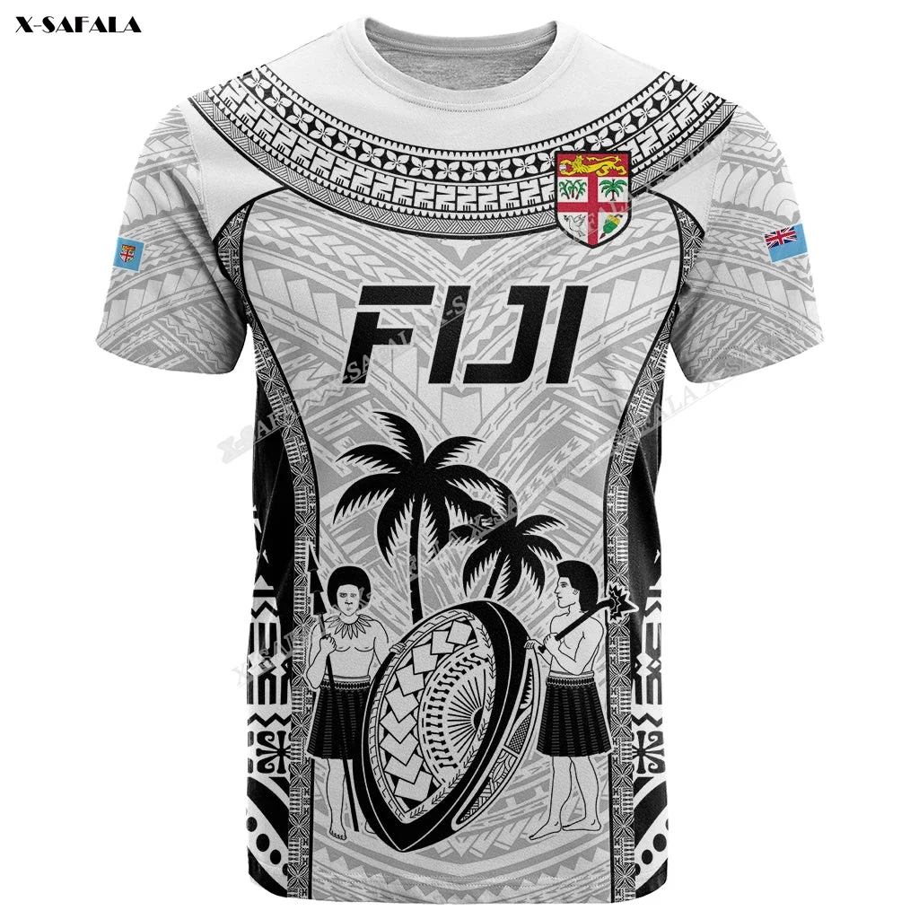 World FIJIAN Go FIJI Kaiviti 2023 Rugby Game Sporty 3D Print Men Adult T-Shirt Top Tee Short Sleeve Smooth Quick-Dry Confortable