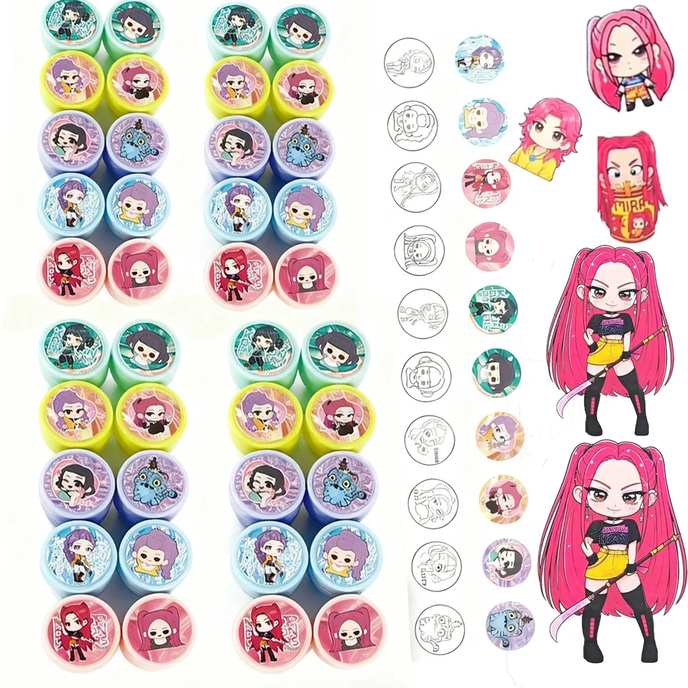 2026 Demon Hunter Stempels Feestartikelen Zegel Stempels voor Kinderen Klaslokaal School Beloningen Prijzen Goodie Bag Geschenken Verjaardagsfeestje Geschenken