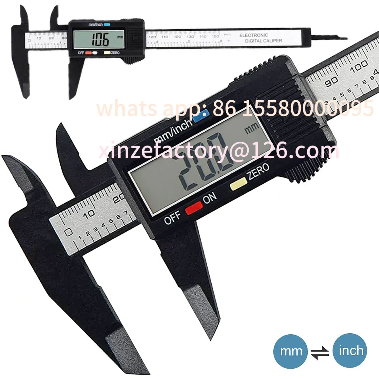 

Customizable 150mm 100mm Electronic Digital Caliper Carbon