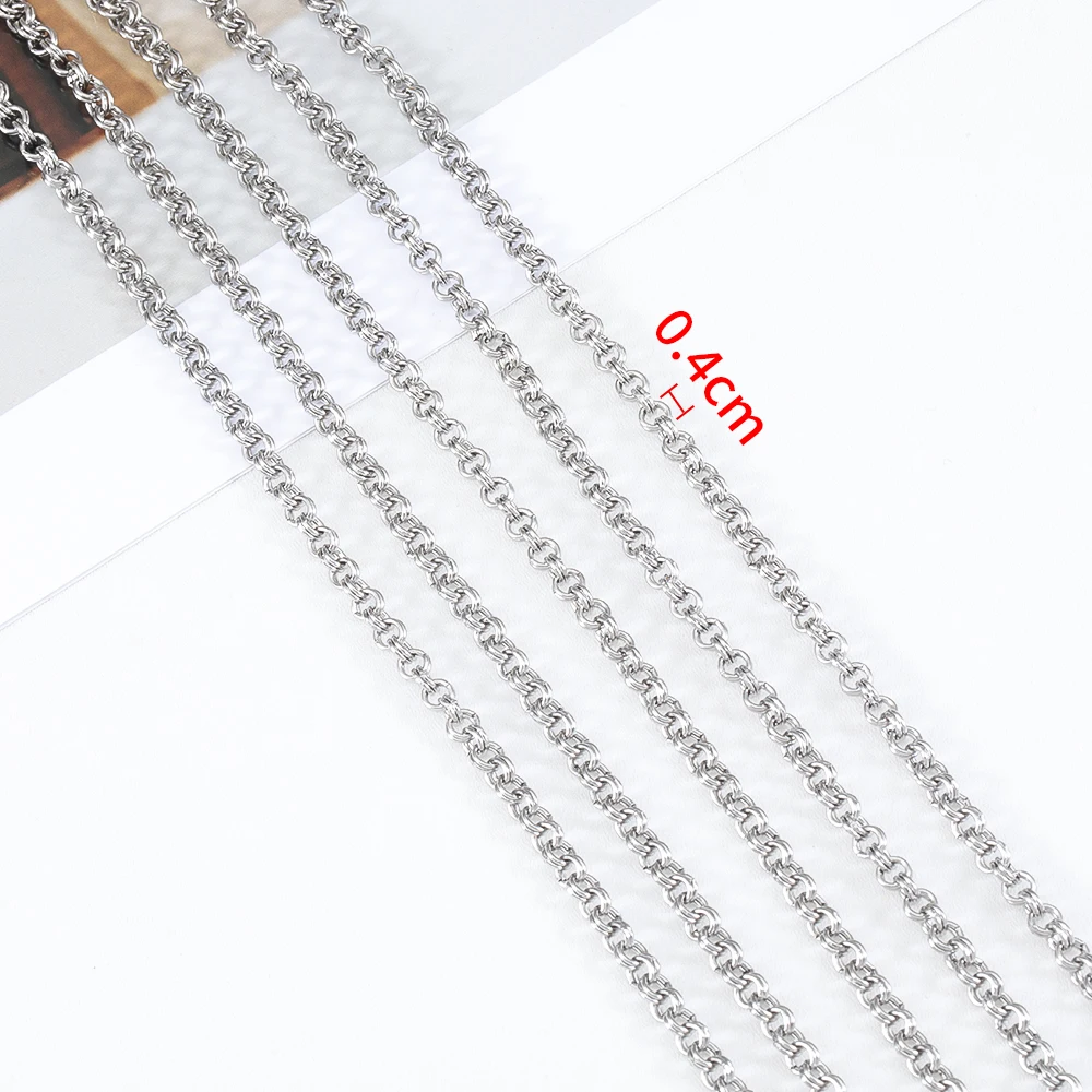 1 Meter New Stainless Steel Small Circle Chain Double Ring Loops Chain for diy Bracelet Necklace Jewelry Making Accessories