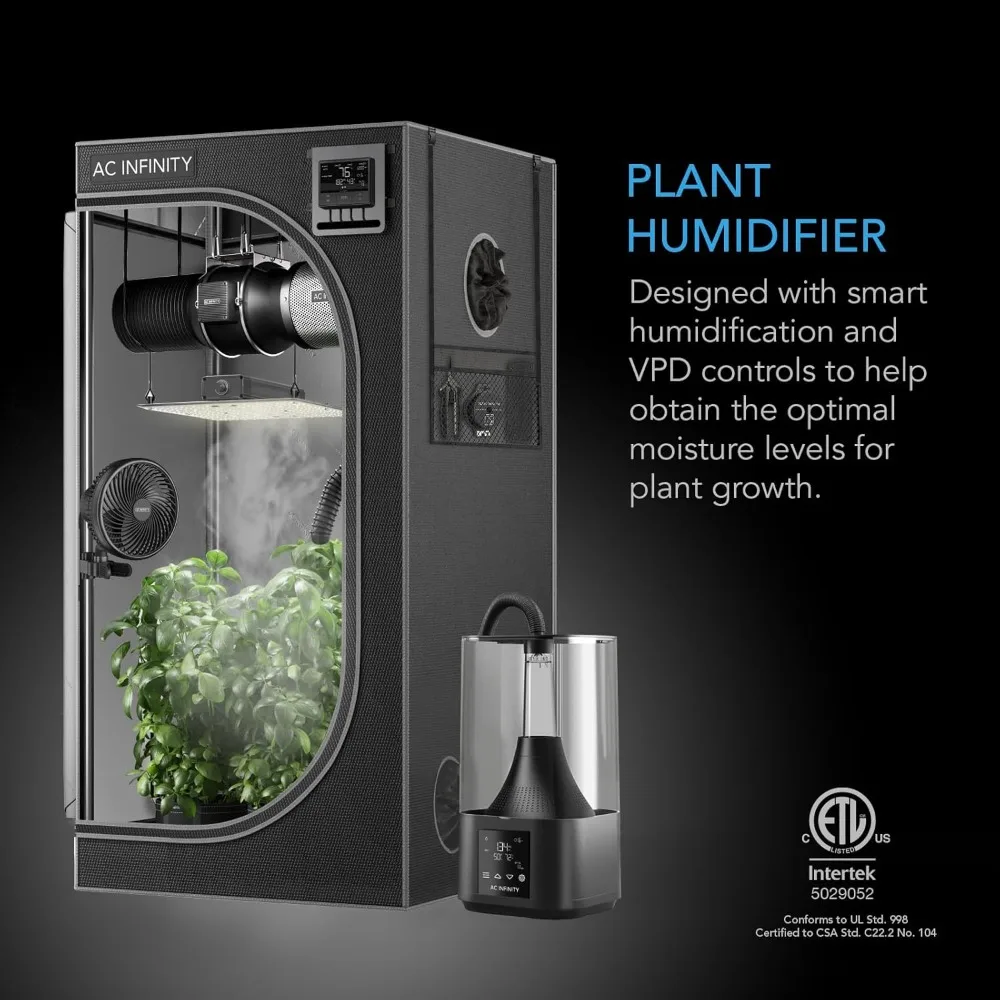 Plant Humidifier 4.5L with VPD Humidity Controls, 10-Level Precision Vaporizer, Extendable Targeting Hose and No-Leak Seal