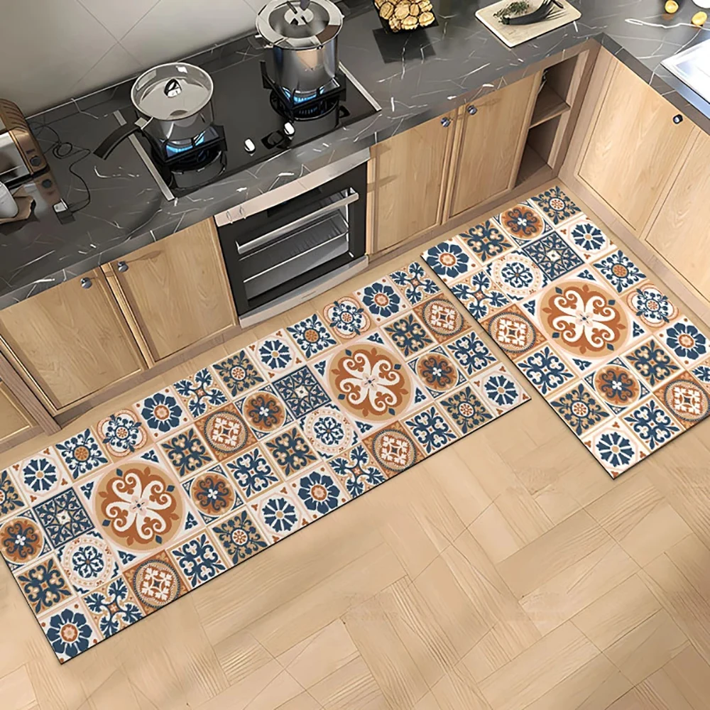 Küchenmatte, saugfähig, bedruckt, Küchenteppiche, rutschfeste Flurmatte, lange Teppiche für Wohnzimmer, Schlafzimmer, Eingang, Fußmatte, Bad – Detail 1